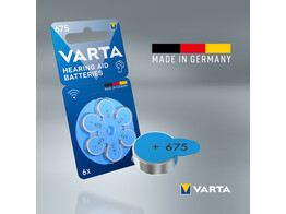 Varta 24600 Hearing Aid Battery 675 Blister 6