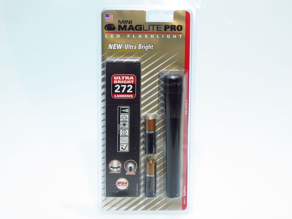 Maglite Minimag LED PRO Black+HOLSTER - SP+P01H - 2xAA - 27