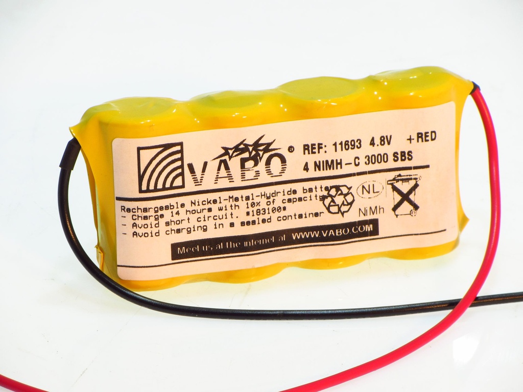 Vabo 4 Nimh-C - 4.8V 3AH  SBS Wired 100 X 25 X 50