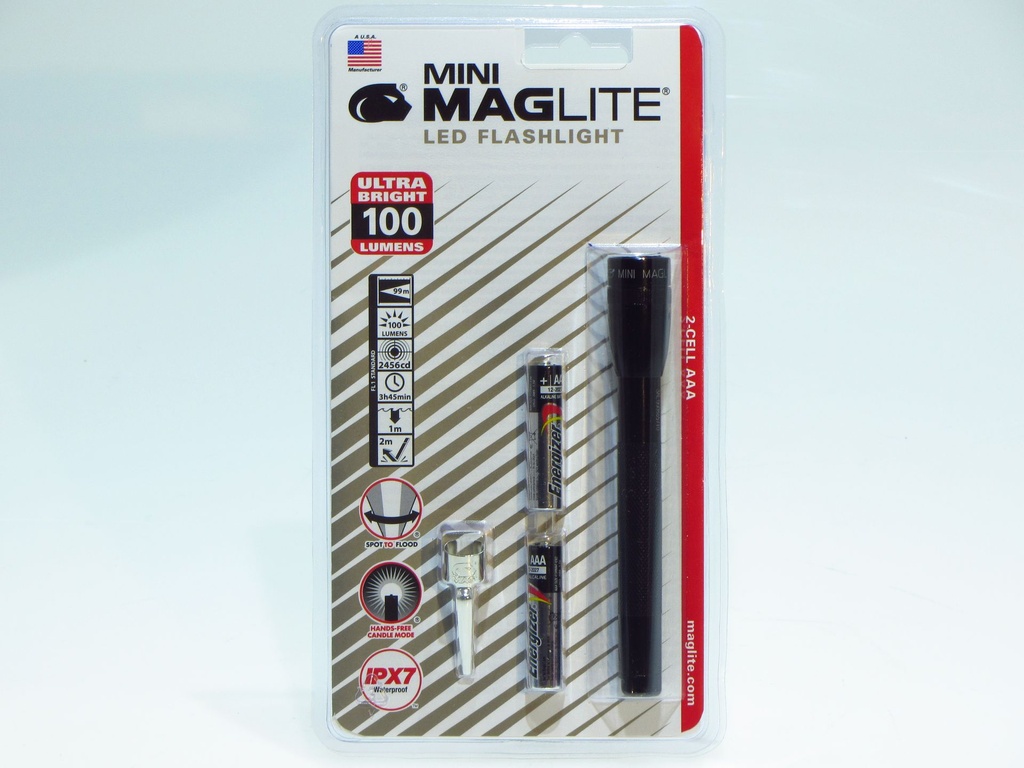 Maglite SUPER MINI LED Black - SP32016U 2xAAA incl. - 100 L