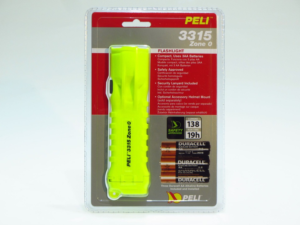 Peli 3315 ZONE 0 LED YELLOW PBT/XPG-2   incl. 3xAA 033150-0