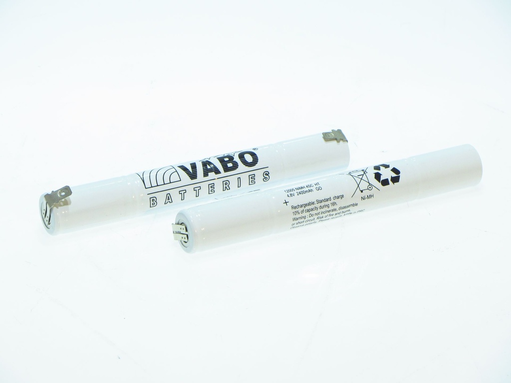 Vabo Nimh 4SC HT STACK 4.8V 2.4AH  23x172 + 6.3Male -4.8Male
