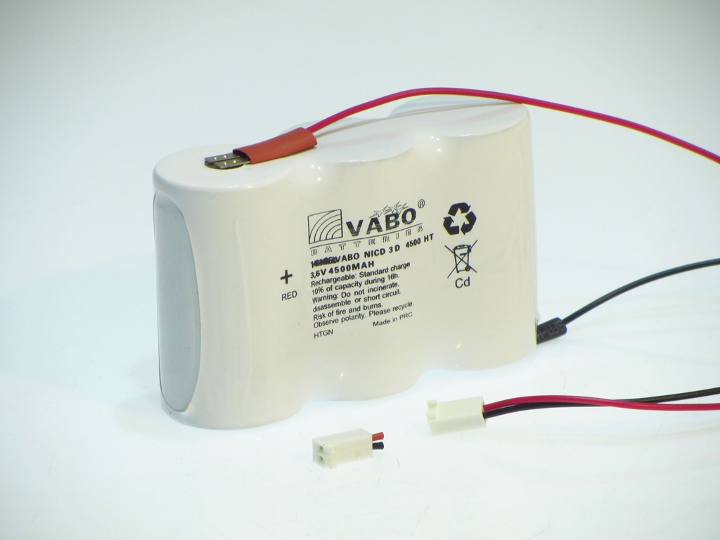 Vabo Nicd 3D 4500 HT ZAZ Connector 11468  3.6V 102 X 33 X 6
