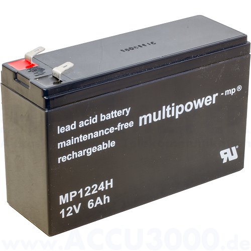 Multipower MP1224H  12V 6AH  24W/2V 151x51x94 (102) UPS