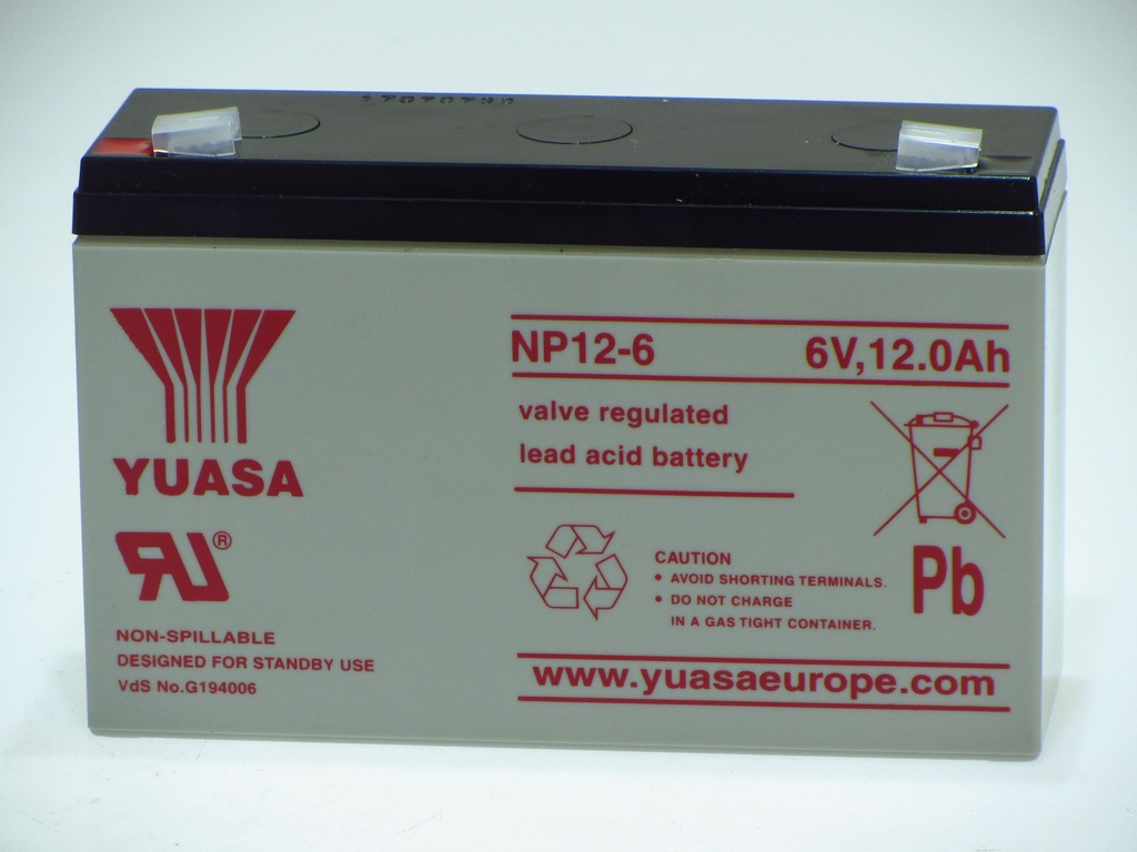 Yuasa NP12-6   6V 12000MAH  151x50x100
