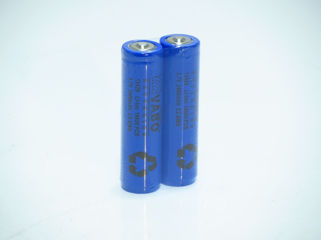 Vabo Li-ion 18650 3.7V 3400mAh PCB pack of 2