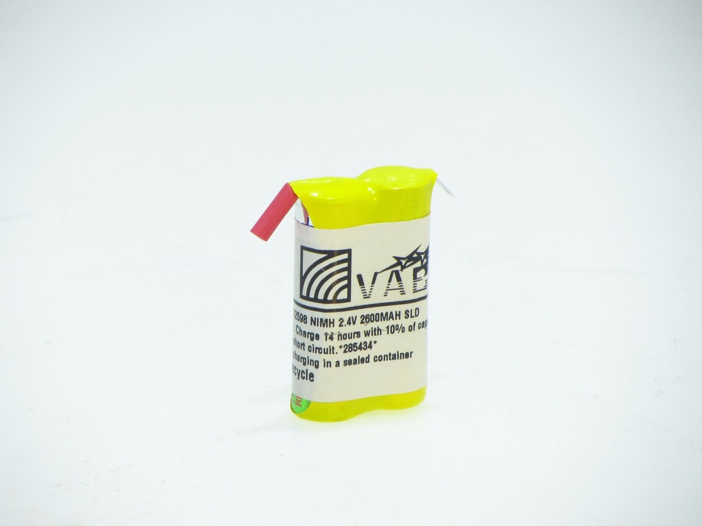 Vabo Nimh 2AA SBS SLD 2.4V 2600MAH 30x15x50