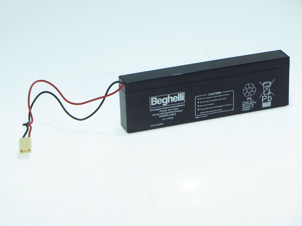 PB-BATTERY PC+CB 6V 4AH BEGHELLI B8800SLIM 192X25X67