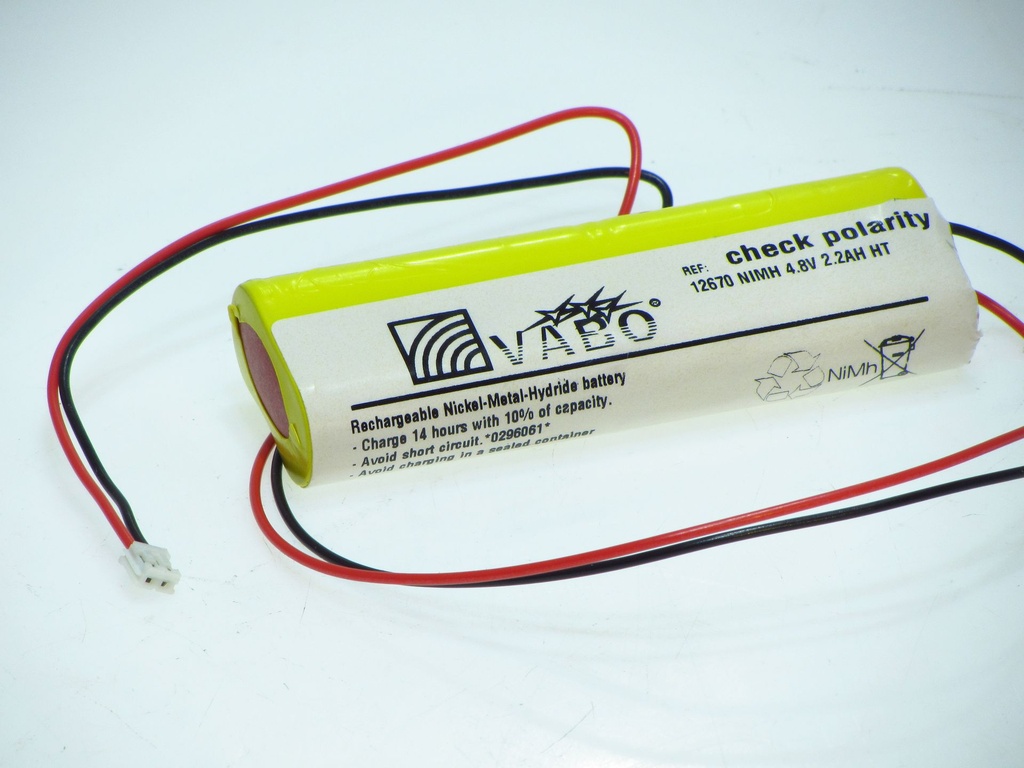 Vabo Nimh 4A HT-G-  4.8V 100x34x17 CONN11663 - 2x2STVHTA820