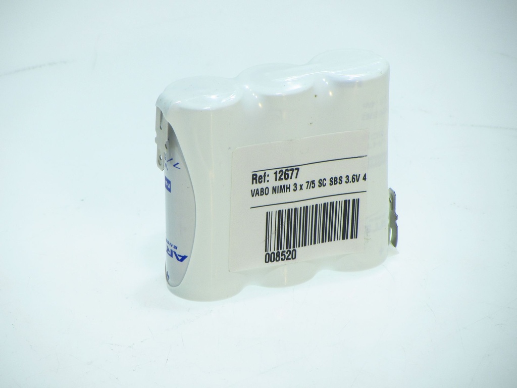 Vabo Nimh 3 x 7/5 SC SBS 3.6V Faston 4.8mm  66 X 22 X 60 -