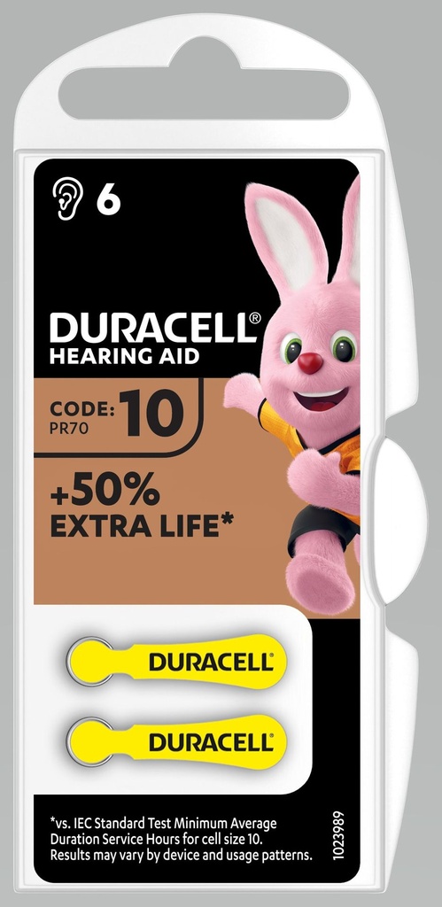Duracell D10 PR70 Easytab Zinc Air 1,4V Blister 6