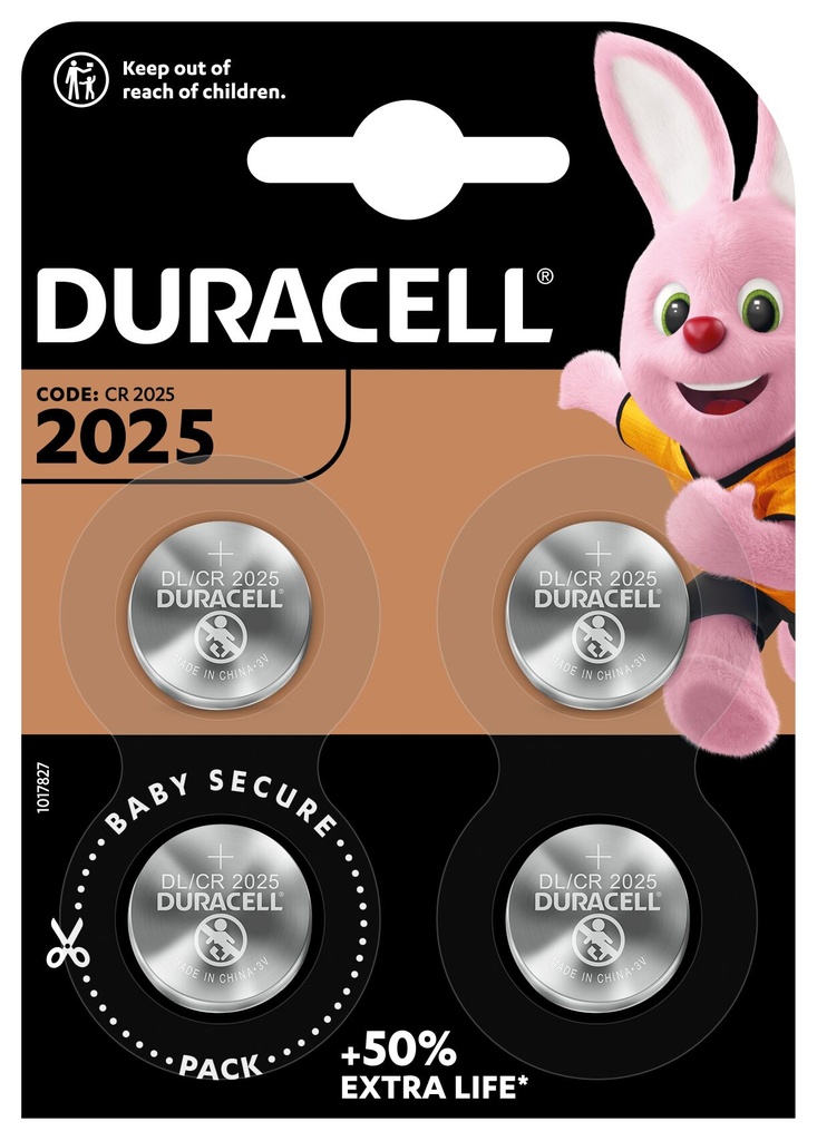 Duracell DL2025 Lithium 3V Blister 4