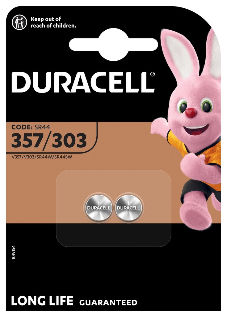 Duracell D357/303 SR44W Silveroxid 1,55V Blister 2