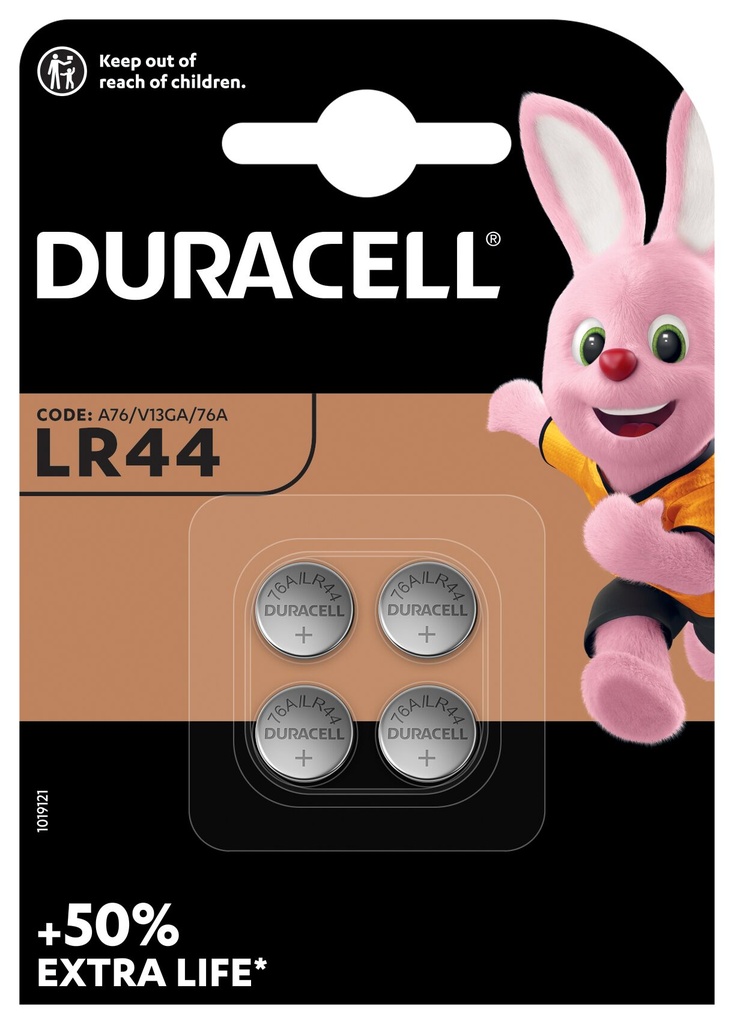 Duracell LR44 A76 Alkaline 1,5V Blister 4