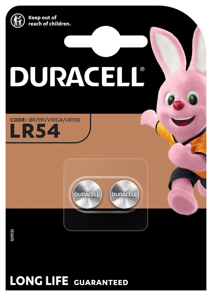 Duracell LR54 AG10 Alkaline 1,5V Blister 2