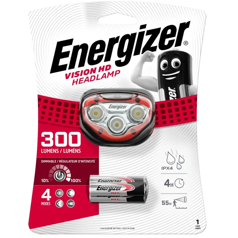 Energizer 4 Led Vison HD Headlight  incl. 3AAA