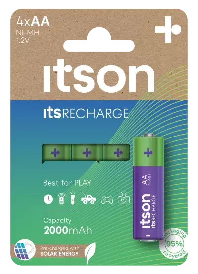 Itson Rechargeable HR06 2000mAh NimH Blister 4