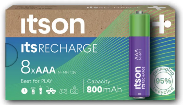 Itson Rechargeable HR03 800mAh NimH Box 8