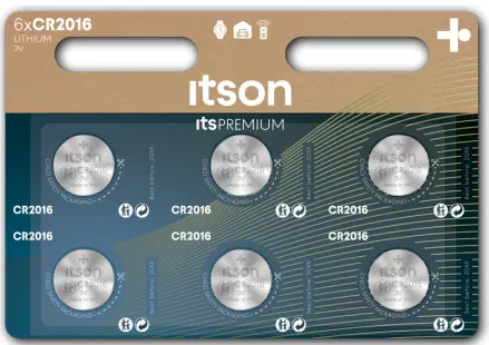 Itson CR2016 Blister 6 Coin Lithium
