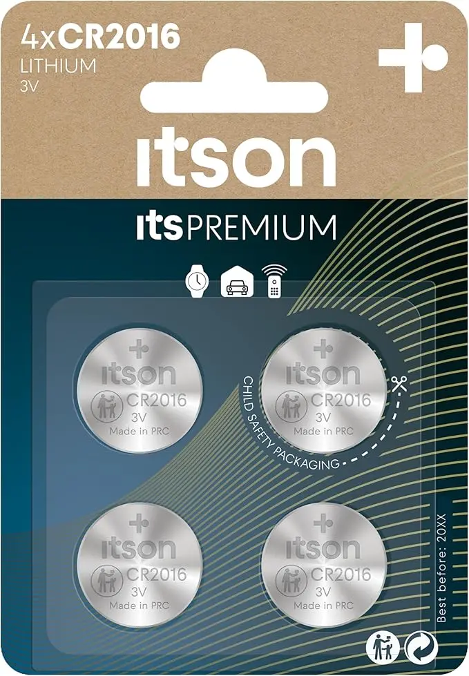 Itson CR2016 Blister 4 Coin Lithium