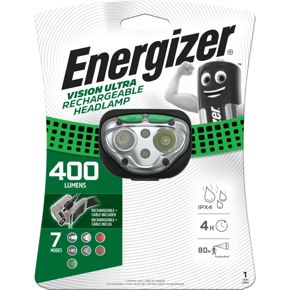 Energizer Vision Ultra Rechargeable Headlight 400 Lumen