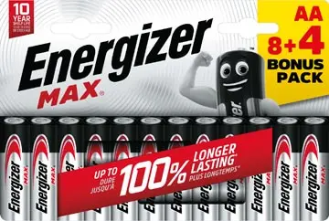 Energizer LR06 Max Alkaline Blister 8+4