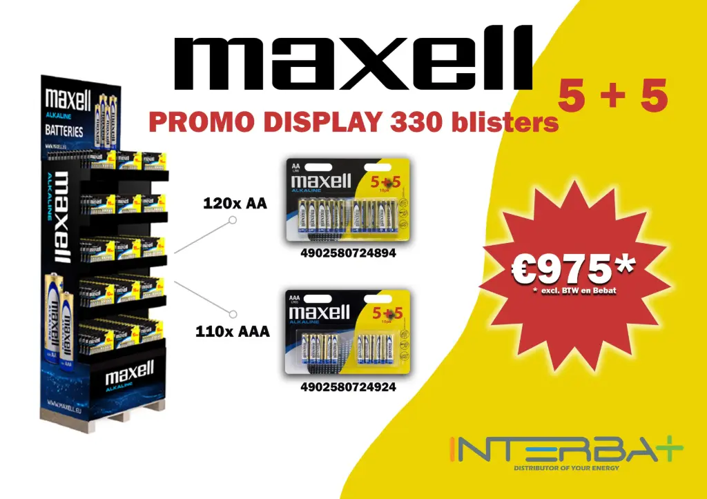 Display Maxell 5+5 gratis 330 Blisters