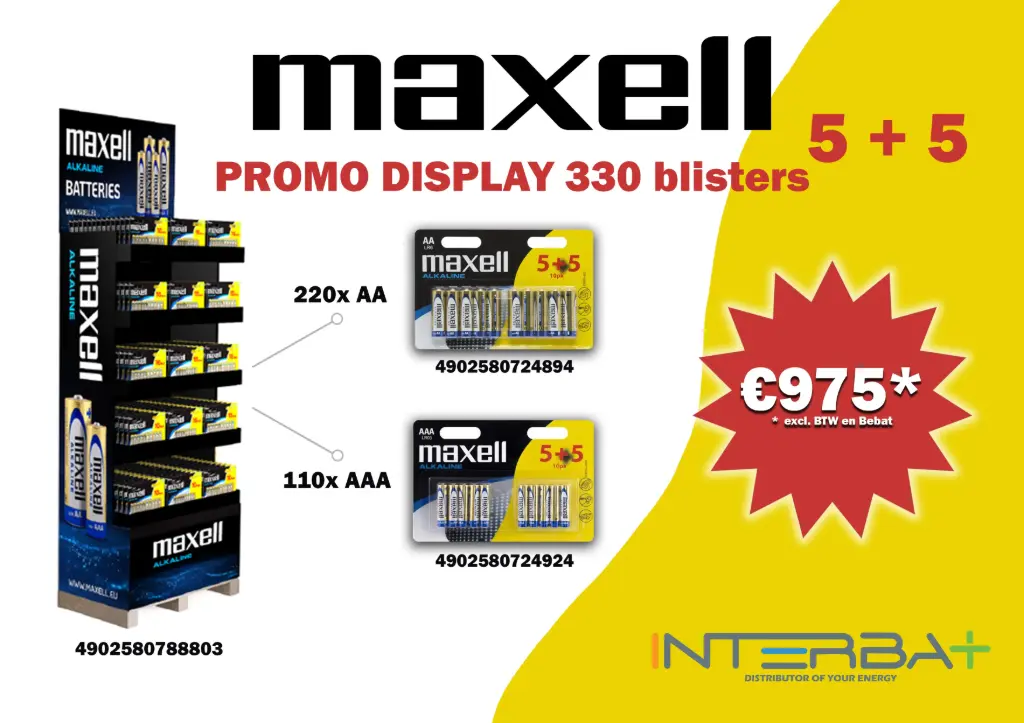 Display Maxell 5+5 gratis 330 Blisters