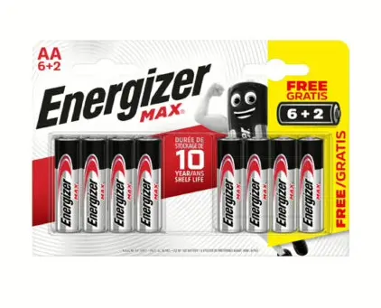 Energizer LR06 Max Alkaline Blister 6+2
