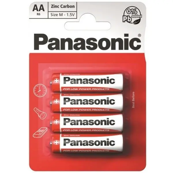 Panasonic R06 Zinc 1.5v Blister 4