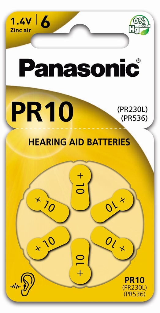 Panasonic PR10 PR230 Hearing Aid Blister 6