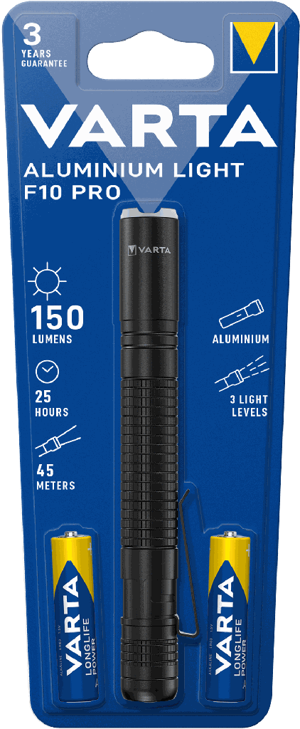 Varta 16606 Aluminium Light F10 Pro incl.. 2 x AA