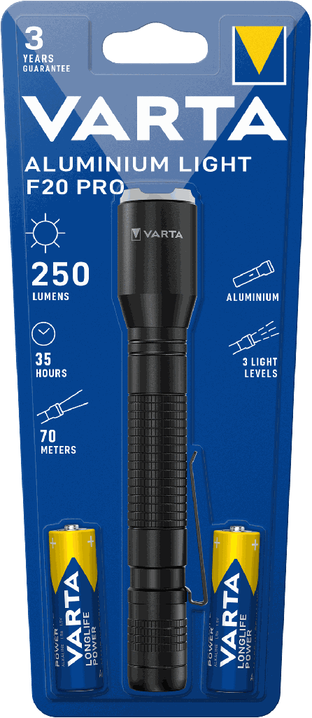 Varta 16607 Aluminium Light F20 pro incl.. 2 x C