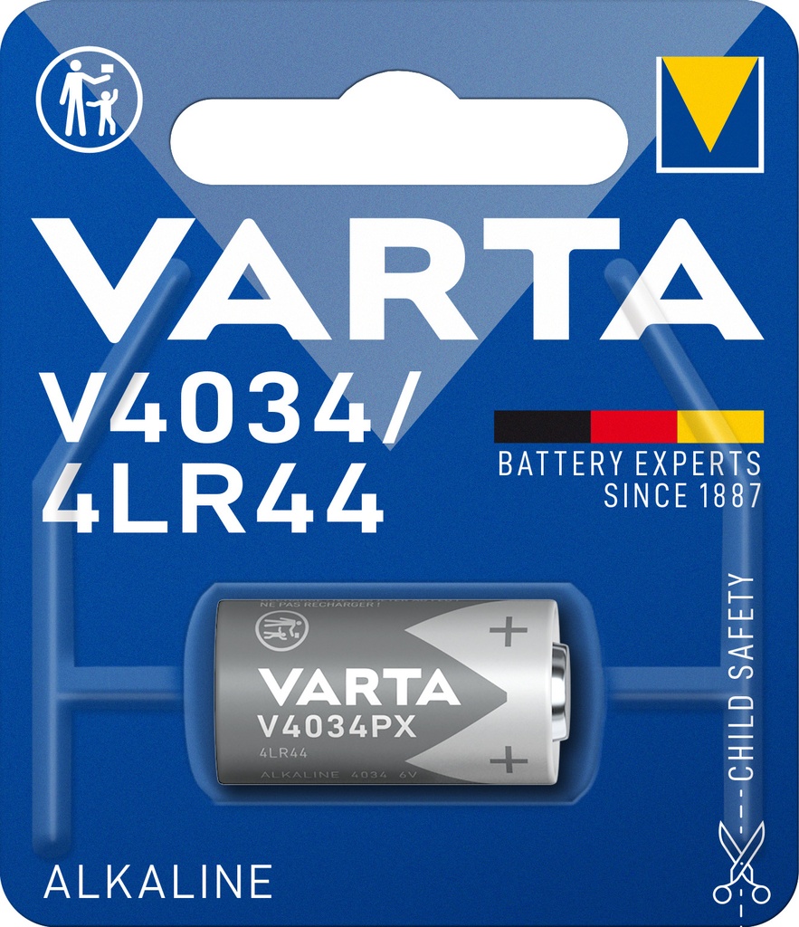 Varta 4034 PX 4LR44 Alkaline 6V Blister 1