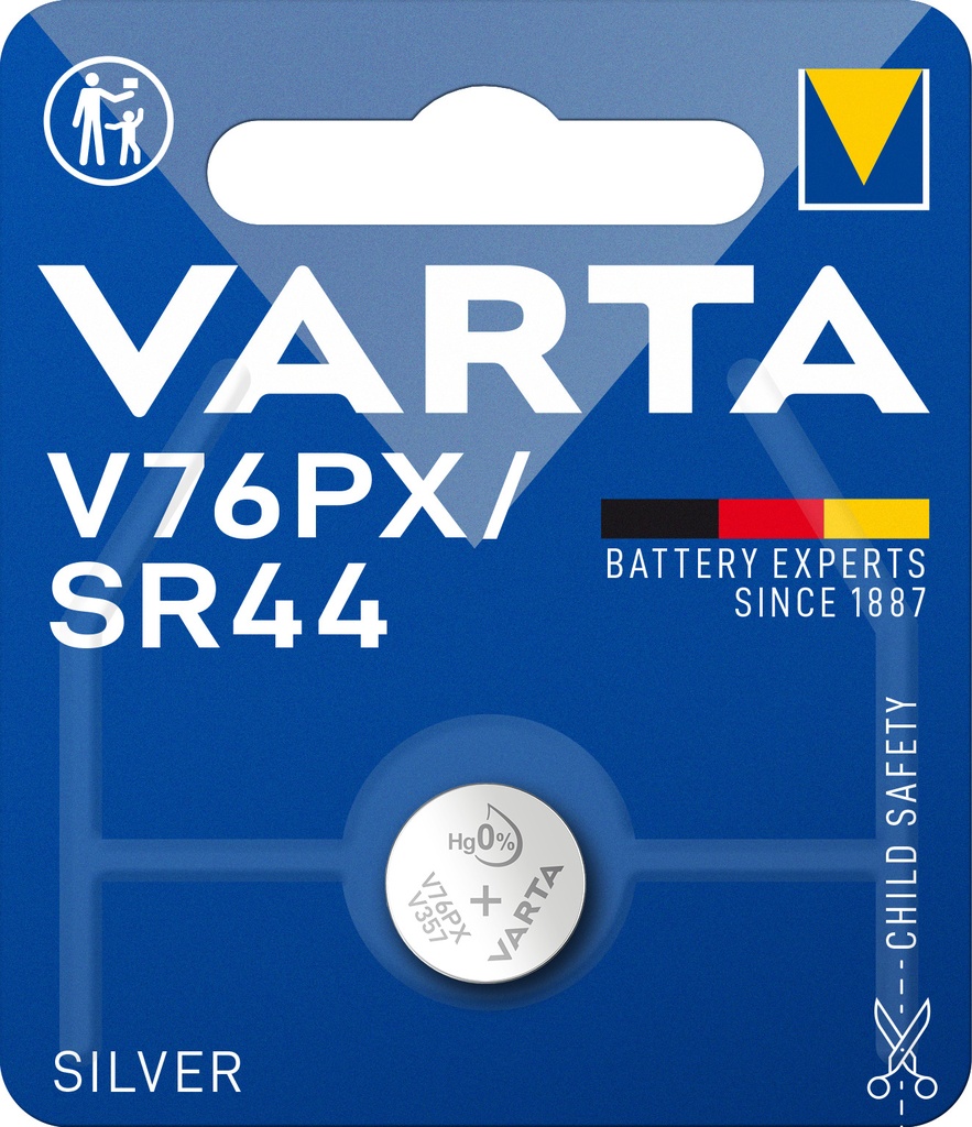 Varta 4075 V76PX SR44 Silver 1.55V Blister 1