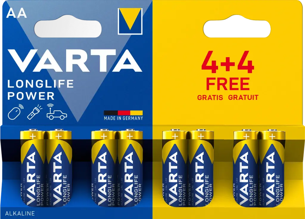 Varta 4906 LR06 Alkaline Longlife Power 4+4 gratis