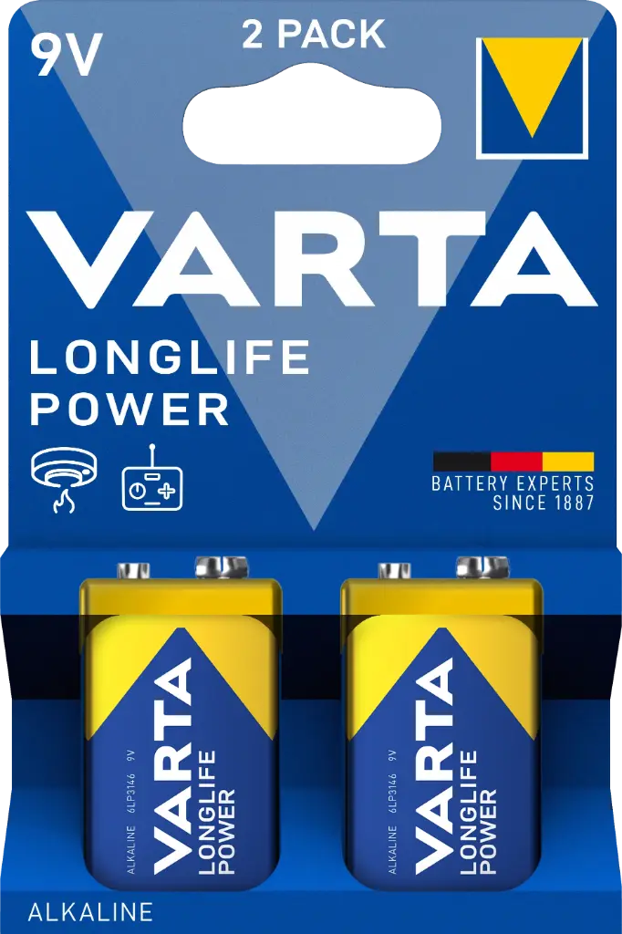 Varta 4922 6LR61 9V Alk. Longlife Power Blister 2