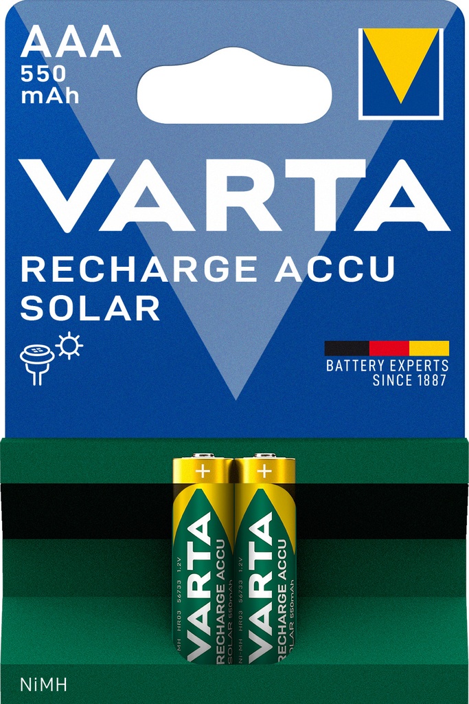 Varta 56733 HR03 AAA Nimh 550 mAh Solar Blister 2
