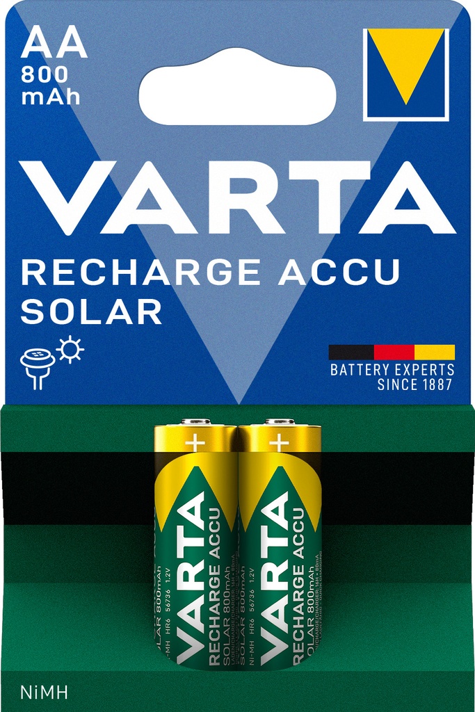 Varta 56736 HR06  AA Nimh 800mAh Solar Blister 2