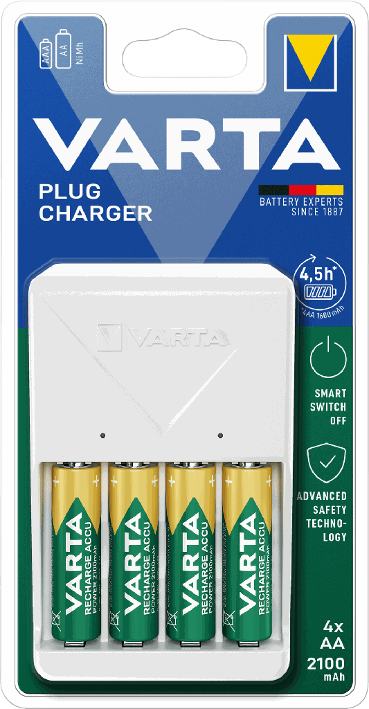 Varta Plug Charger incl.. 4 x 2100mAh