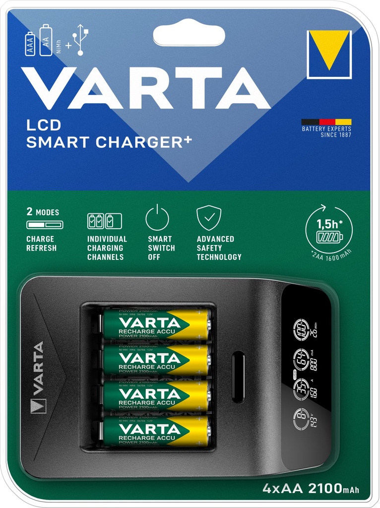 Varta LCD Smart Charger incl. 4 x AA 2100mAh