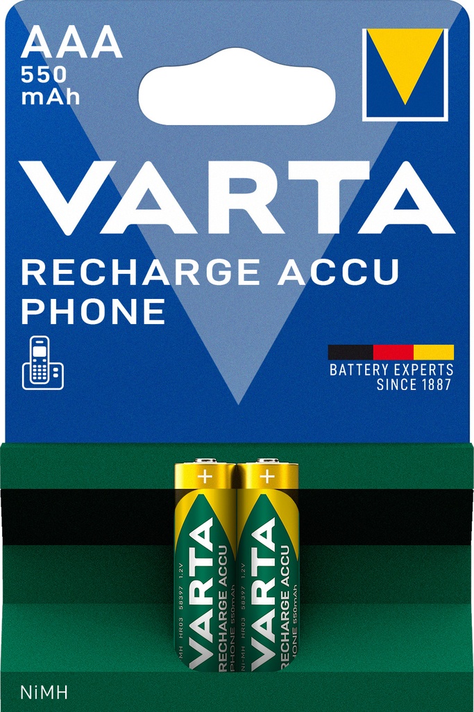 Varta 58397 R03 Nimh 550mAh Phone Power Bls 2