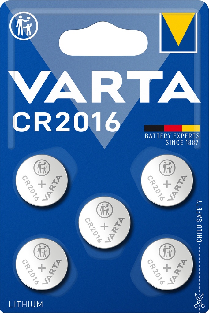 Varta 6016 CR2016 Lithium 3V Blister 5