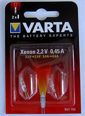 Varta 706 Lampje 2.2V 0.45A