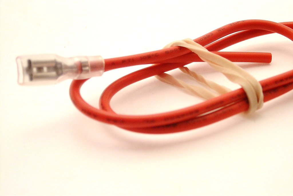 Connector Faston 4.8 Female  Red Wire 40cm