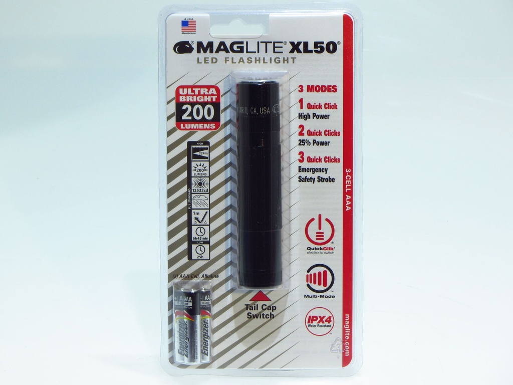 Maglite XL-50 LED Black - S3016L- 3xAAA incl. -  200 LUMEN