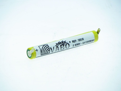 [12035] Nimh 2 x AA 1300 HT STACK Soldertag 2.4V  14.5X 100MM