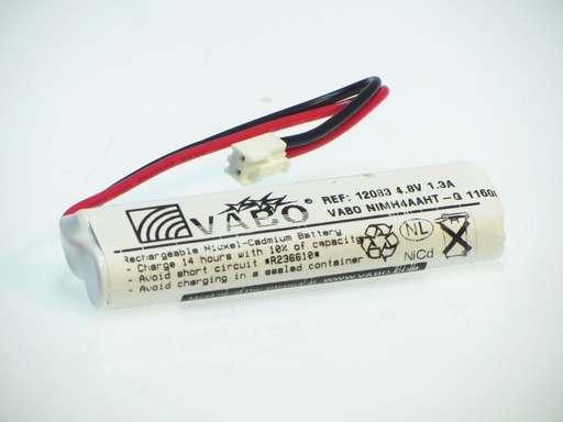 [12083] Vabo Nimh 4AA1300 HT-G-  CONN 11608 +/- 4.8V 1300MAH 95x29x