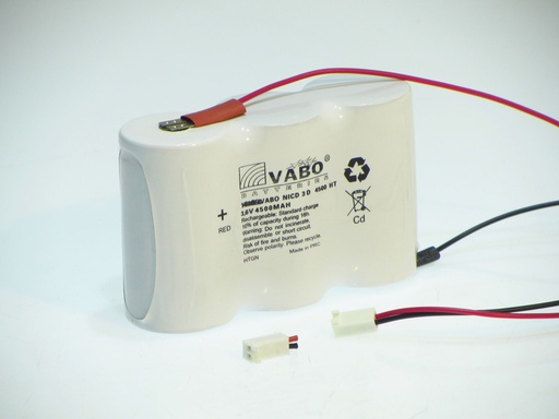 [12223] Vabo Nicd 3D 4500 HT ZAZ Connector 11468  3.6V 102 X 33 X 6