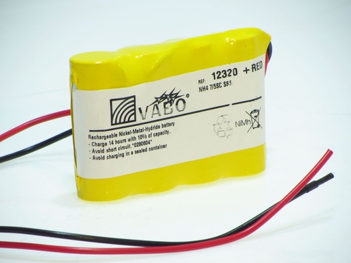 [12320] Vabo Nimh 4 x 7/5 SC SIDE BY SIDE 4.8V 92X23X46   UNIVERSAL
